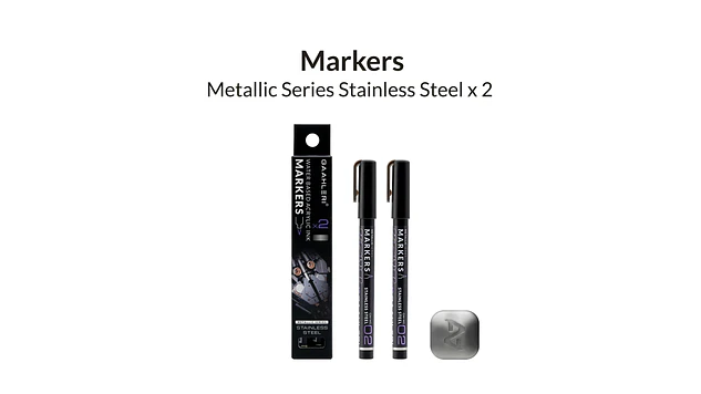 Marcador Acrílico Metálico Acero Oscuro - Pack x 2 Unidades | Marca GaahIeri 1