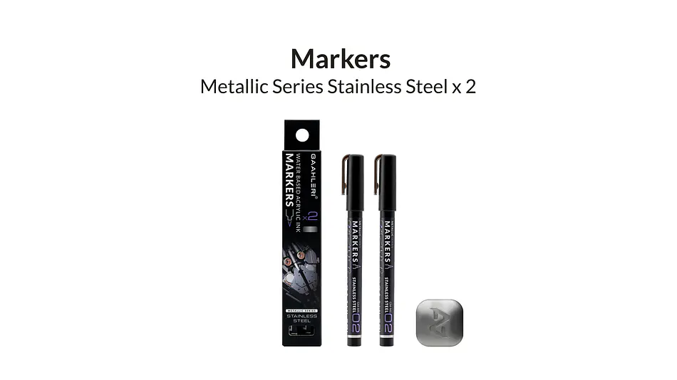 Marcador Acrílico Metálico Acero Oscuro - Pack x 2 Unidades | Marca GaahIeri 1