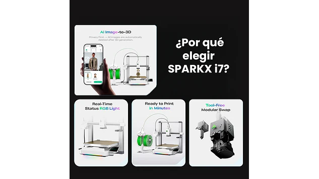 Sparkx I7 con CFS Mini Creality PREV APROX 12 JULIO | Tamaño Imp 260x260x255mm | Impresora 3D 12