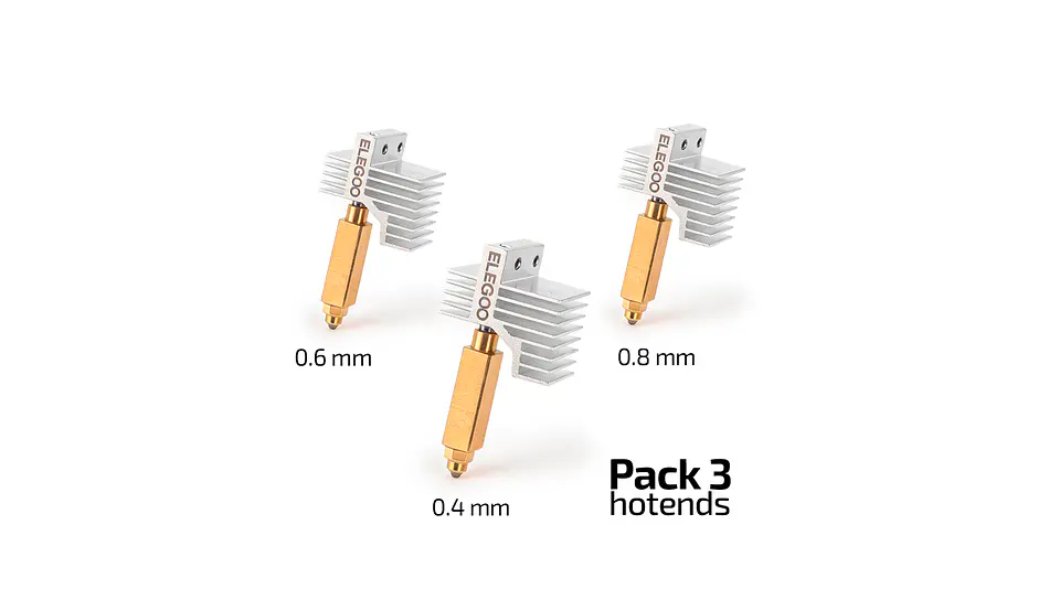 Centauri Carbon y Carbon 2  Kit Hotend 0,4mm - 0,6mm - 0,8mm Elegoo | Repuestos 3D 1