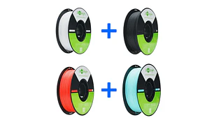 Pack Filamentos PLA Ultra Negro, Blanco, Rojo y Azul 1kg Creality Soleyin | Filamentos