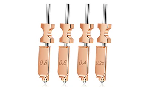 Pack x 4 Hotend Completo AD5X 0,25 / 0,4 / 0,6 / 0,8 mm Flashforge | Repuestos 3D