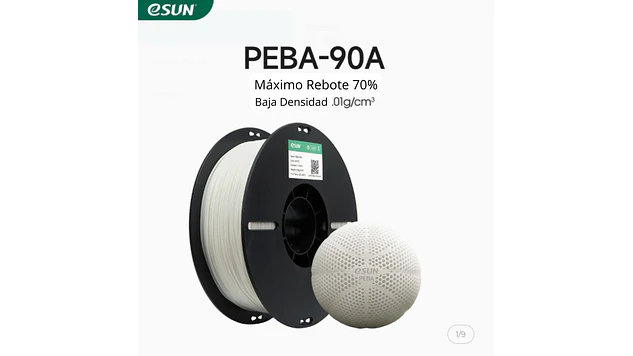 Filamento PEBA90A-LW  Gris 800 Gramos Alta Velocidad Esun | Filamentos 2