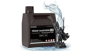 Resina Lavable al Agua 2.0 Negra 2 Litros Elegoo | Resina