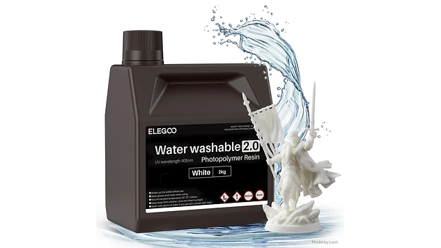 Resina Lavable al Agua 2.0 Blanca 2 Litros Elegoo | Resina 1