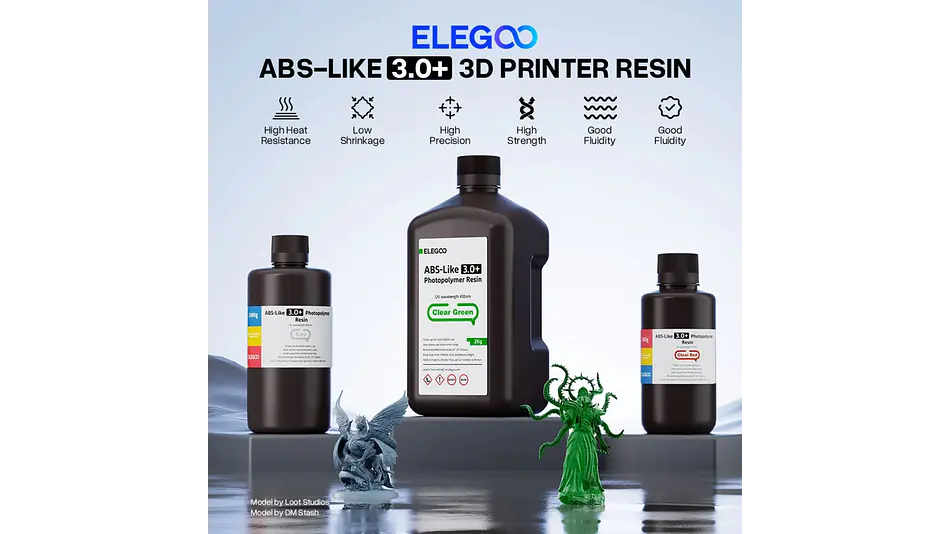 Resina Tipo ABS 3.0+ 2.0 Gris 2 Litros Elegoo | Resina 3