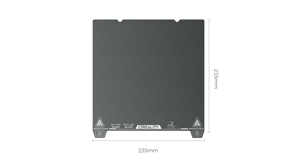 PEI En Frio 235 x 235 Ender SE, KE, S1, S1 PRO | Repuesto 3D 3