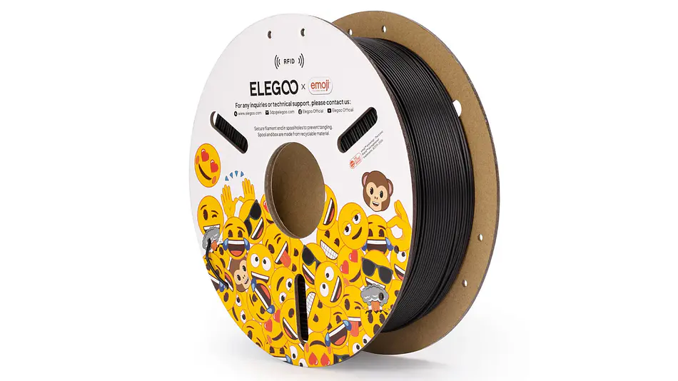 Filamento PLA Emoji RFID Negro Edición Limitada Elegoo | Filamentos  1