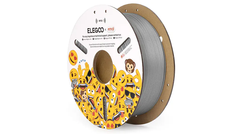 Filamento PLA Emoji RFID Gris Edición Limitada Elegoo | Filamentos  1