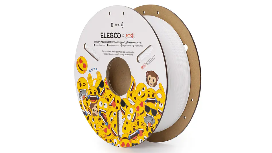 Filamento PLA Emoji RFID Blanco Edición Limitada Elegoo | Filamentos  1