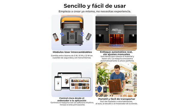 Grabador Láser Falcon A1C Diode 5W Camara Con Ia Creality | Grabador Láser 7