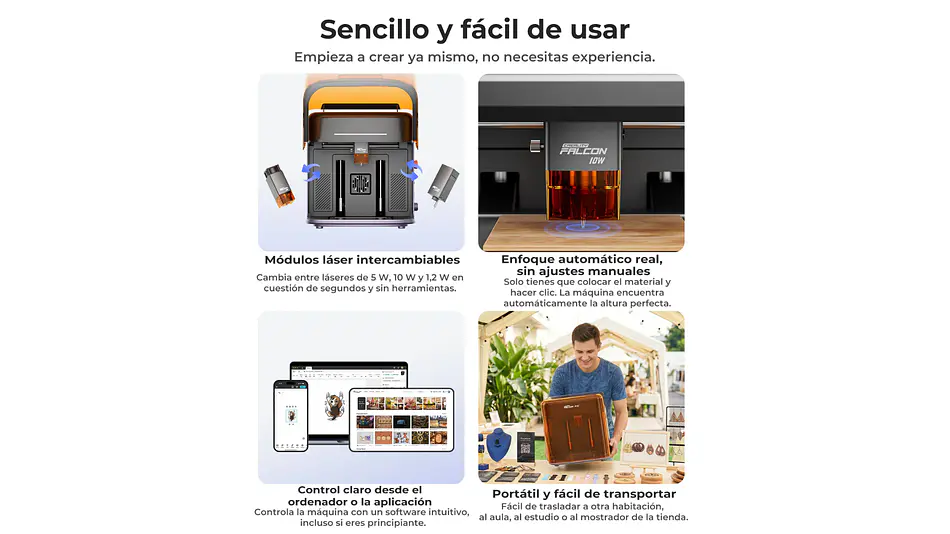 Grabador Láser Falcon A1C Diode 5W Camara Con Ia Creality | Grabador Láser 7