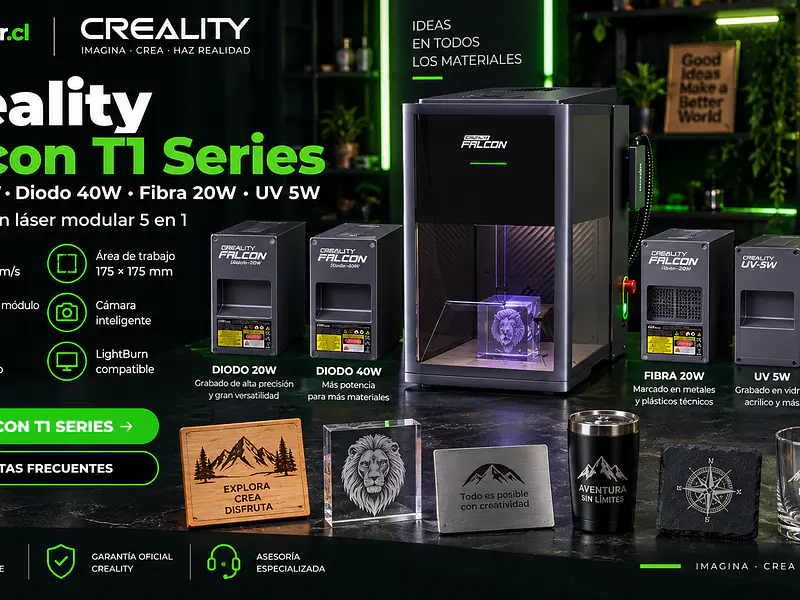 Creality Falcon T1 Series | Diodo 20W, 40W, Fibra 20W y UV 5W | TodoToner