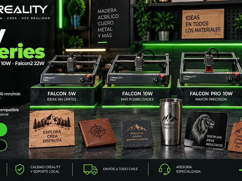 Creality Falcon Series en Chile | Falcon 5W, 10W Pro y Falcon2 22W | TodoToner