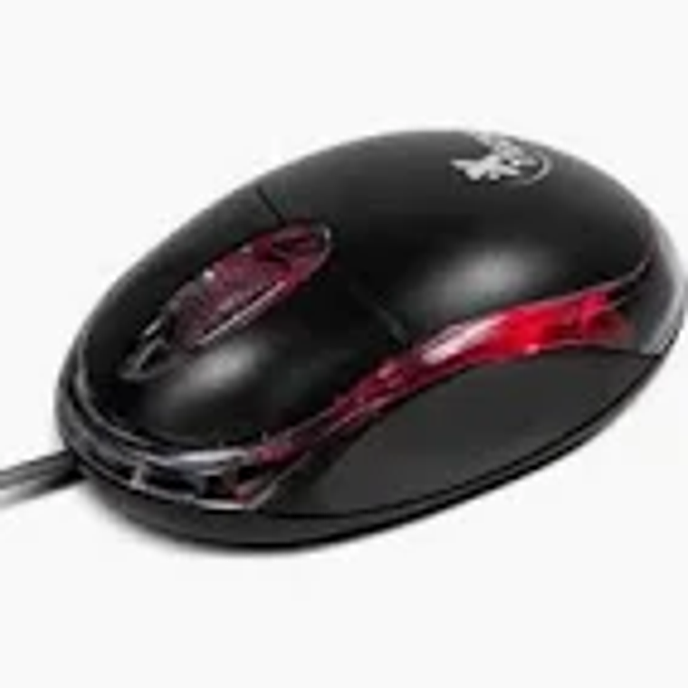XTECH MOUSE OPTICO 3 BOTONES USB NEGRO-ROJO 1