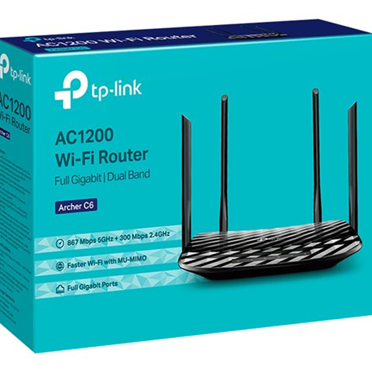 TP-LINK Archer C6 Router WiFi5 AC1200 DualBand Gigabit  3