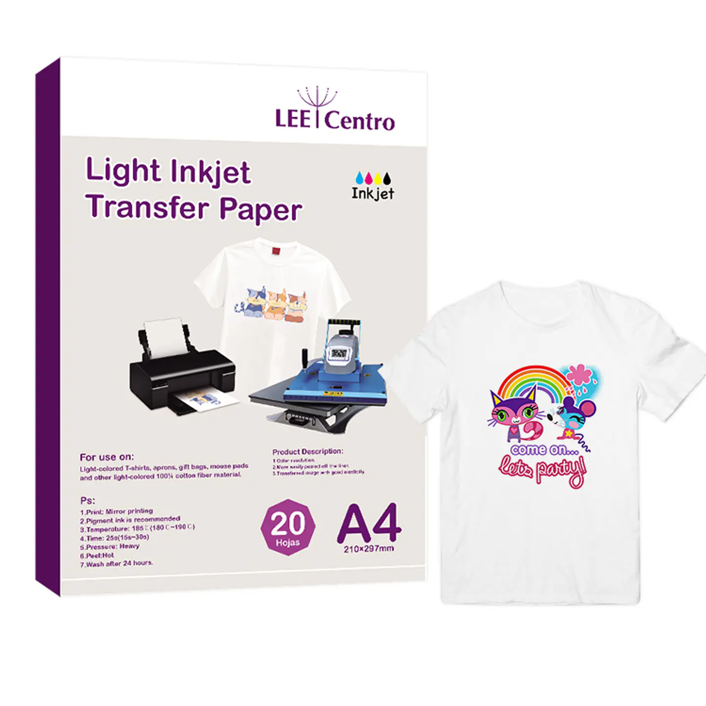 Papel A4 prendas claras 20 hojas  1