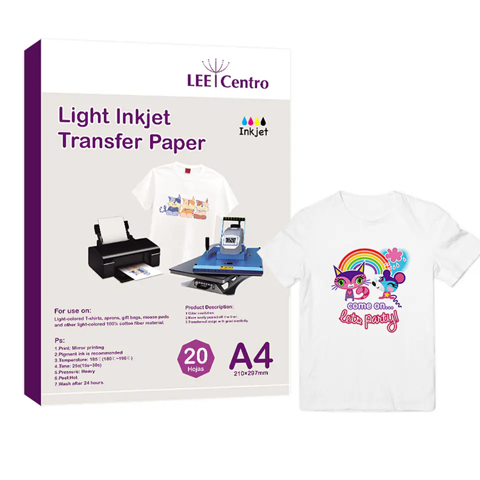 Papel A4 prendas claras 20 hojas  1
