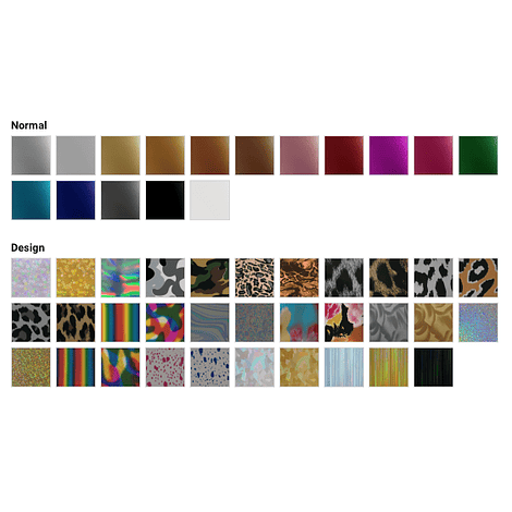 Vinilos textiles FOIL ( lisos, animal print, militar, diseños)