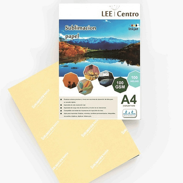 Caja papel sublimacion Reverso amarillo 105 gramos  de 30 resmas de 100 