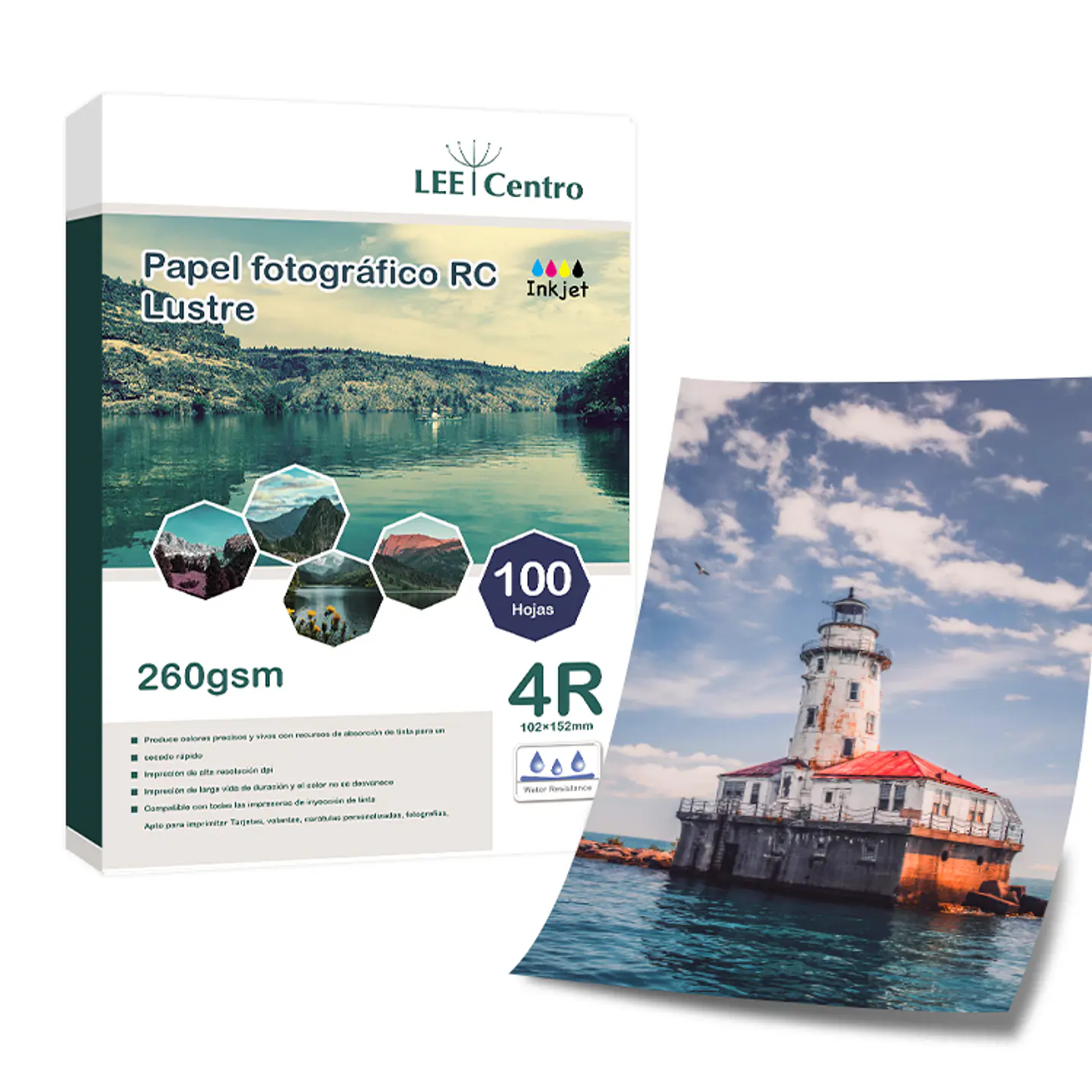 PAPEL PROFESIONAL RC LUSTER  260G 4R (10X15CM) 100 HOJAS 1