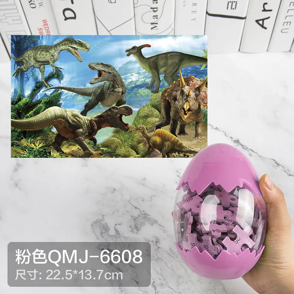 puzzle dinosaurios de 60 piezas en recipiente de huevo 17