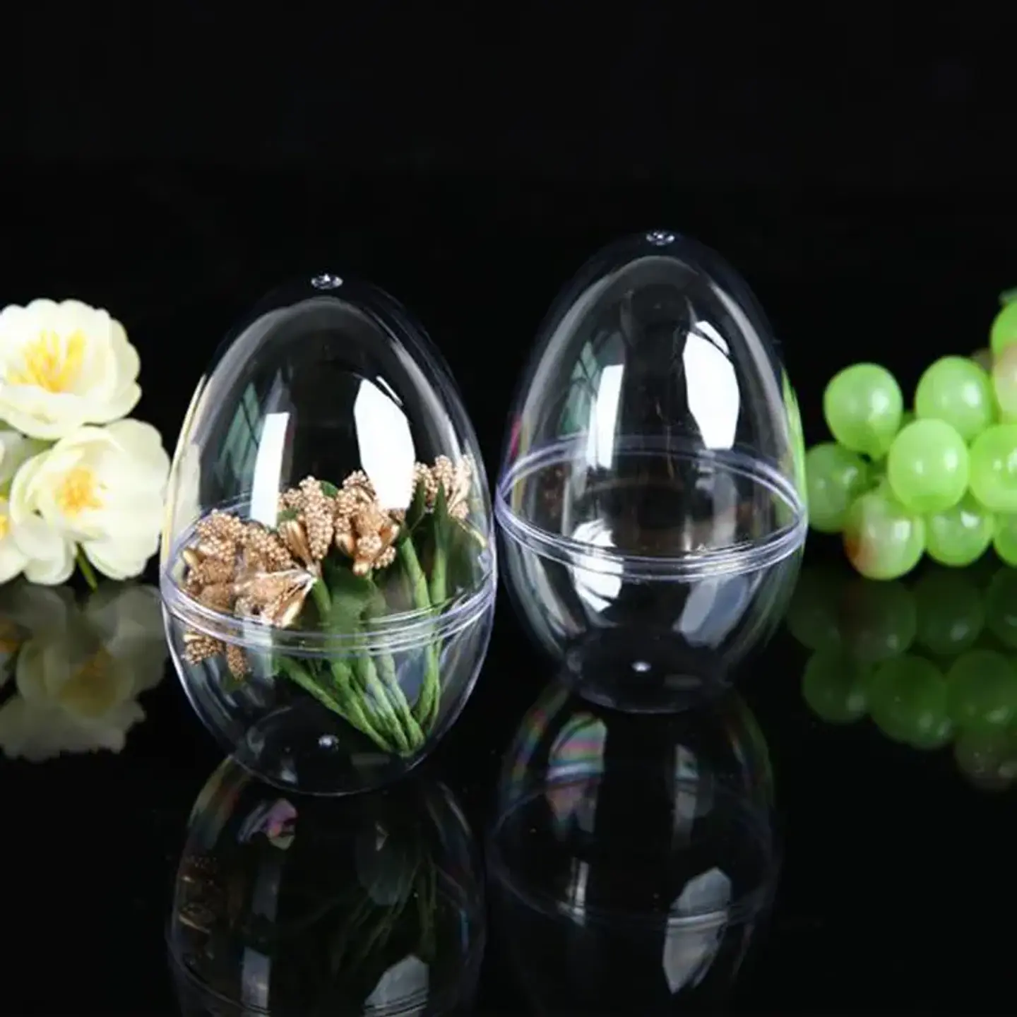 HUEVOS 12CM ALTO X 9CM TRANSPARENTE 1