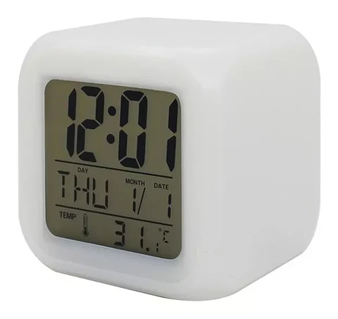 RELOJ  DIGITAL CAMBIA COLOR CON 3 PLACAS  SUBLIMABLES
