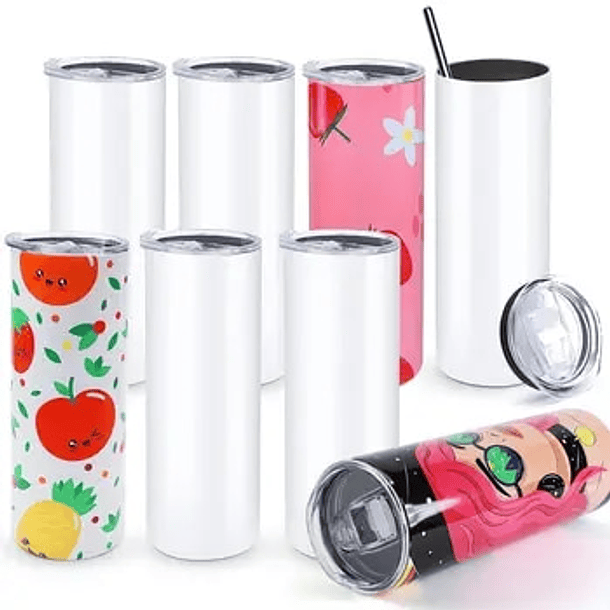 Vasos tumbler incluye bombilla metalica y caja individual