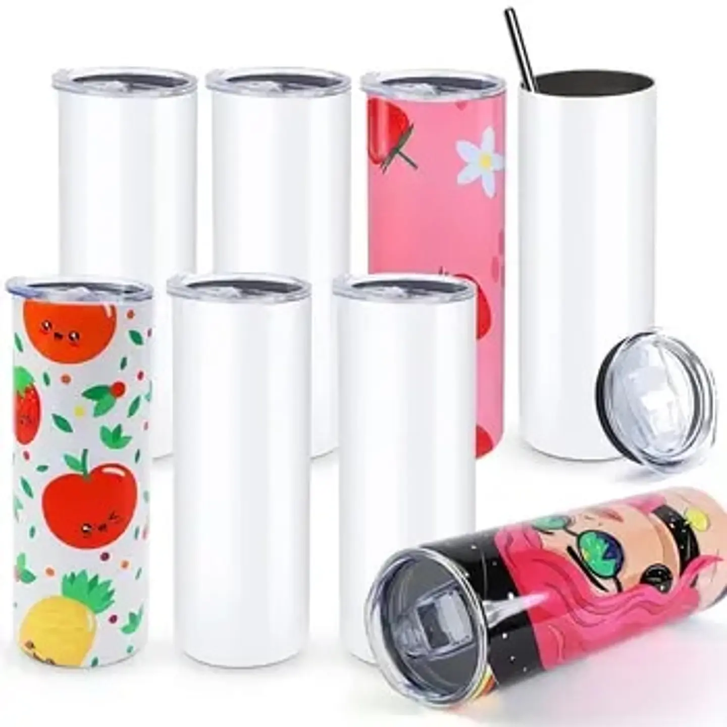 Vasos tumbler incluye bombilla metalica y caja individual 1