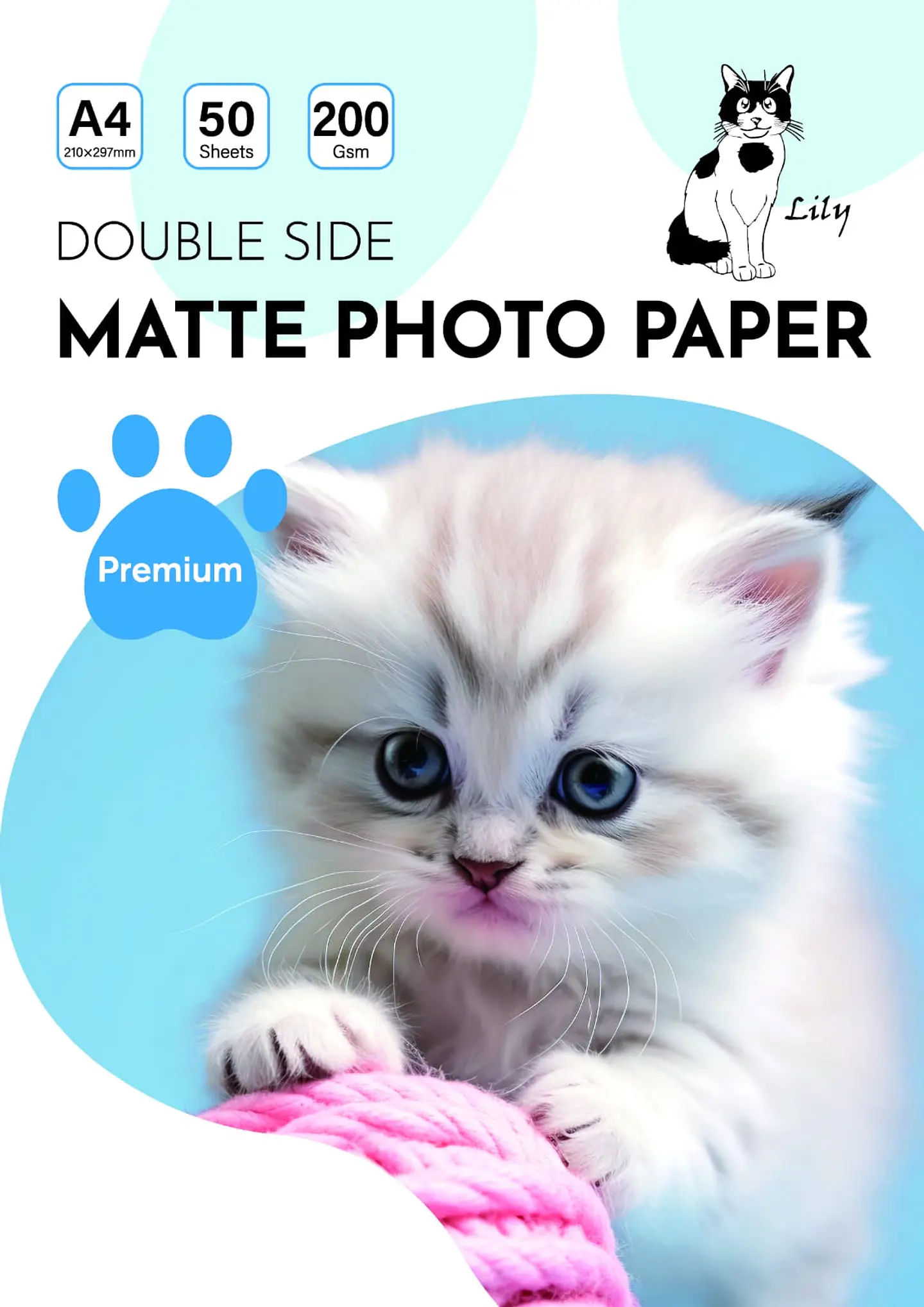 Papel matte 200 doble faz 50 hojas tamaño A4 1