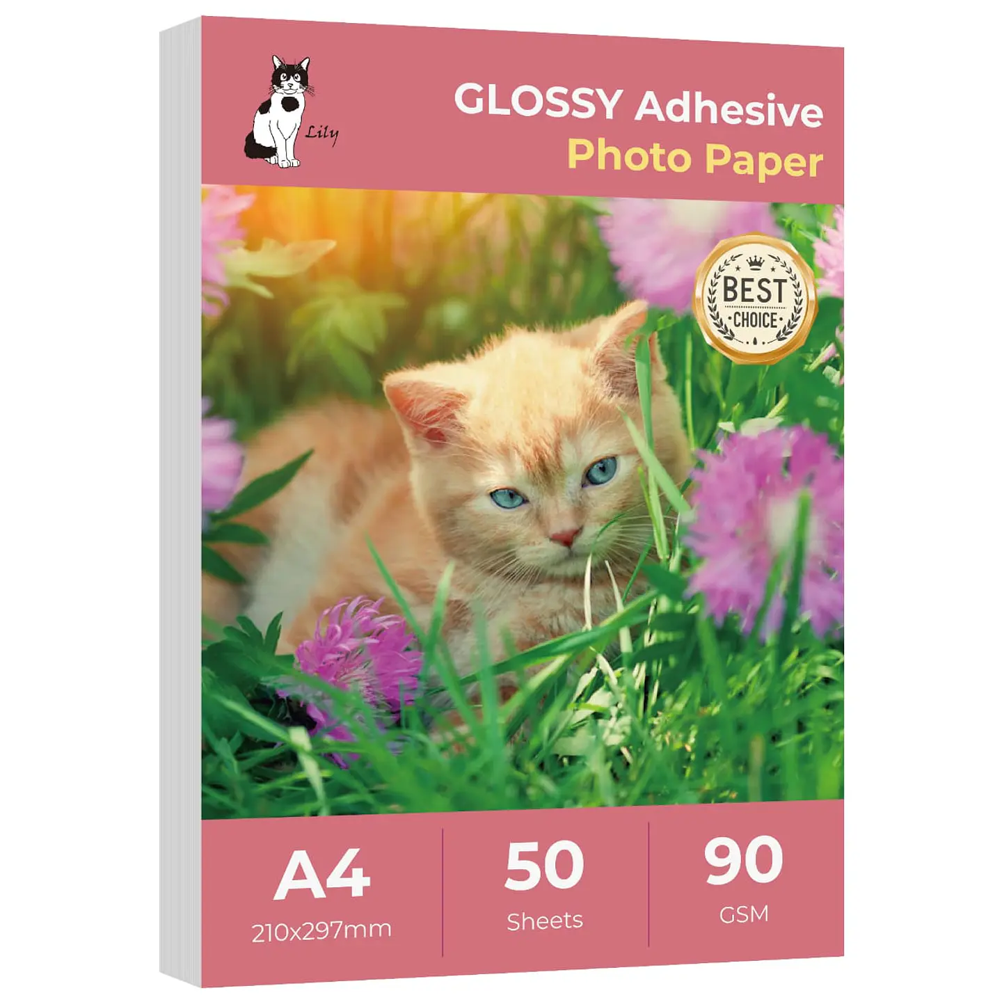 PAPEL ADHESIVO 90 GRAMOS GLOSSY (BRILLANTE) 50 HOJAS 1