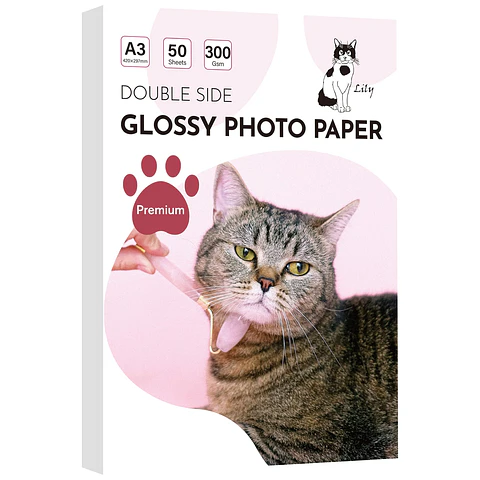 PAPEL DOBLE FAZ GLOSSY  A3 300 DE 50 HOJAS