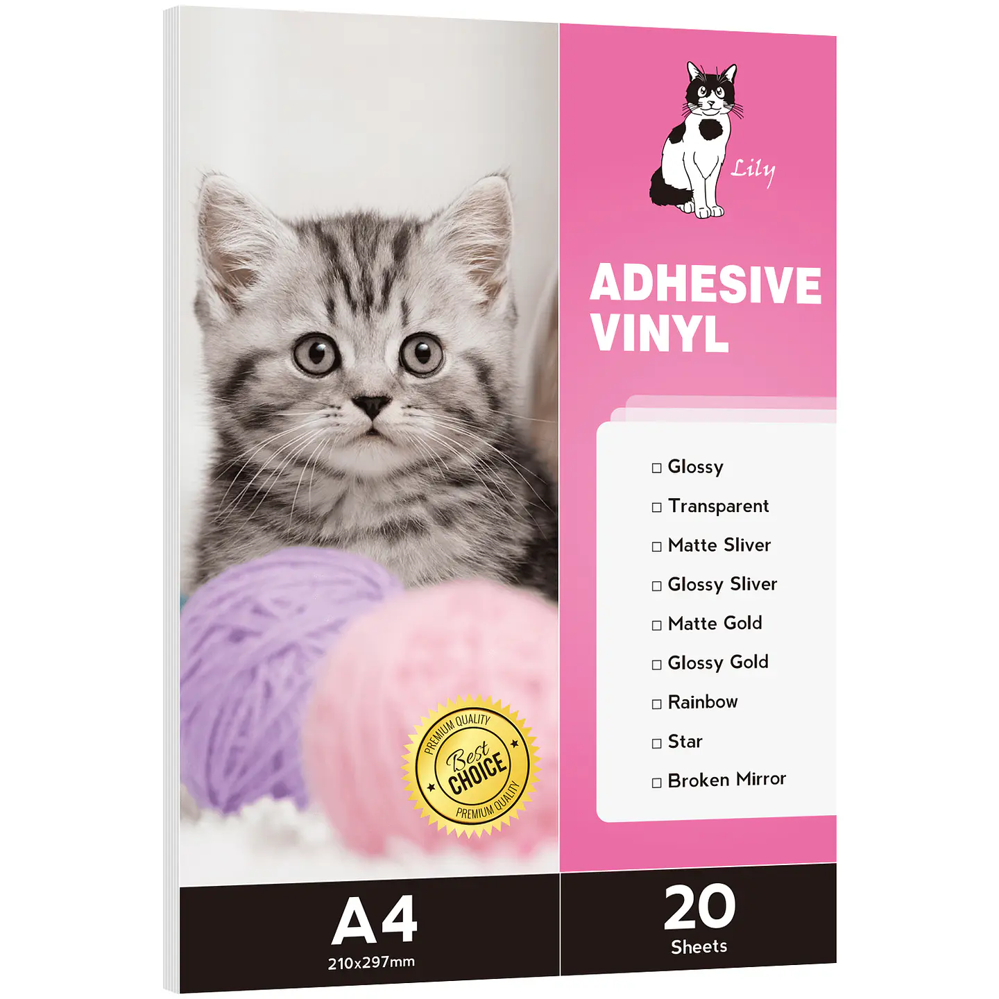 RESMA VINILO ADHESIVO IMPRIMIBLE 20 HOJAS 1