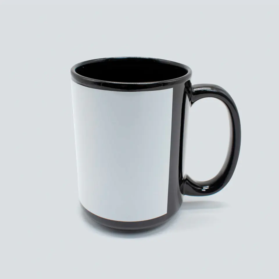 TAZON  DE 15oZ NEGRO CON PARCHE BLANCO MARCA ORCA, CON CAJA INCLUIDA 1