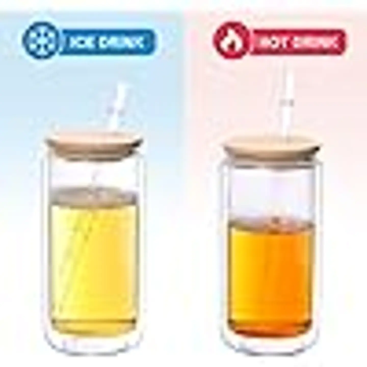 VASO TIPO LATA TAPA DE BAMBU 16OZ DE DOBLE PARED TRANSPARENTE SUBLIMABLE 2