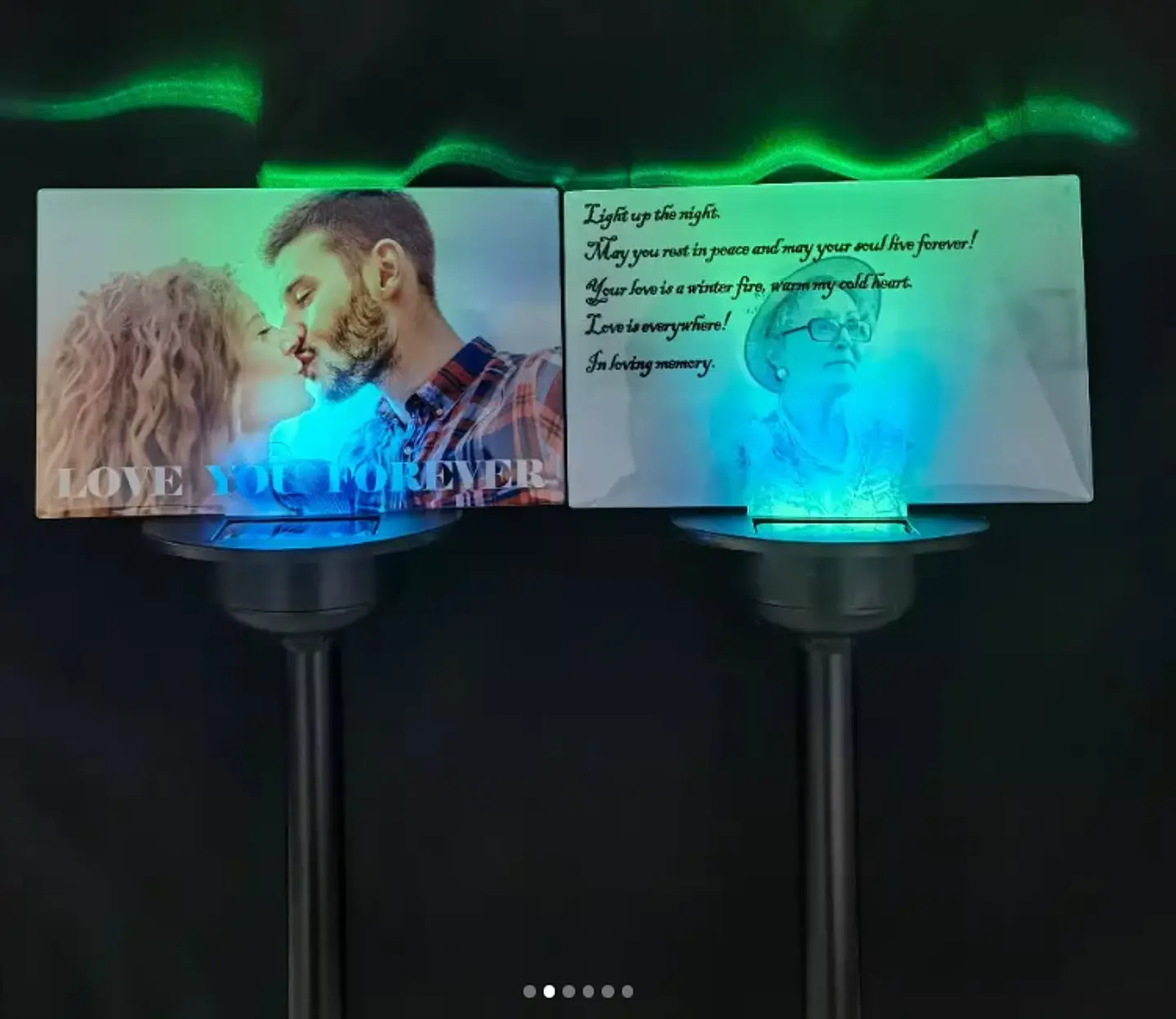 LETRERO SUBLIMABLE CON LUZ SOLAR PARA JARDINES 1