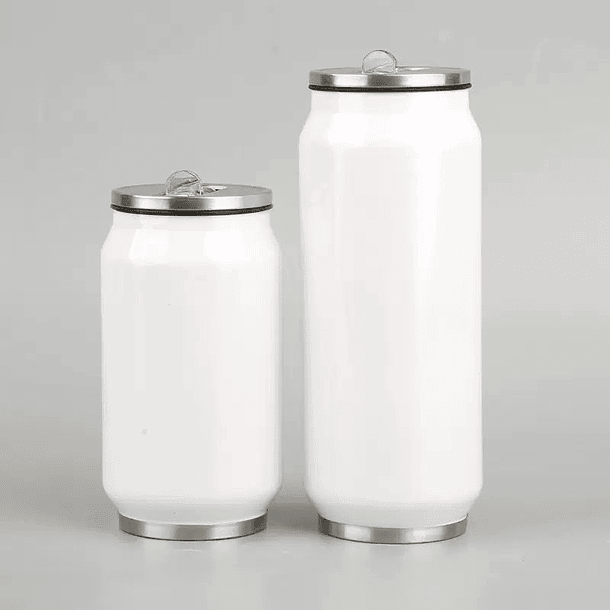 Botella con forma de  Lata Térmica Acero Inoxidable sublimacion blanca