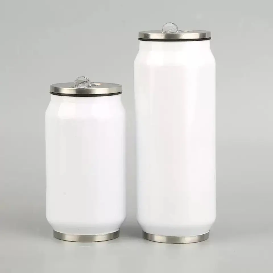 Botella con forma de  Lata Térmica Acero Inoxidable sublimacion blanca 1