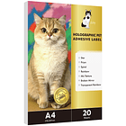 ADHESIVO HOLOGRAFICO  IMPRIMIBLE 20 HOJAS 1