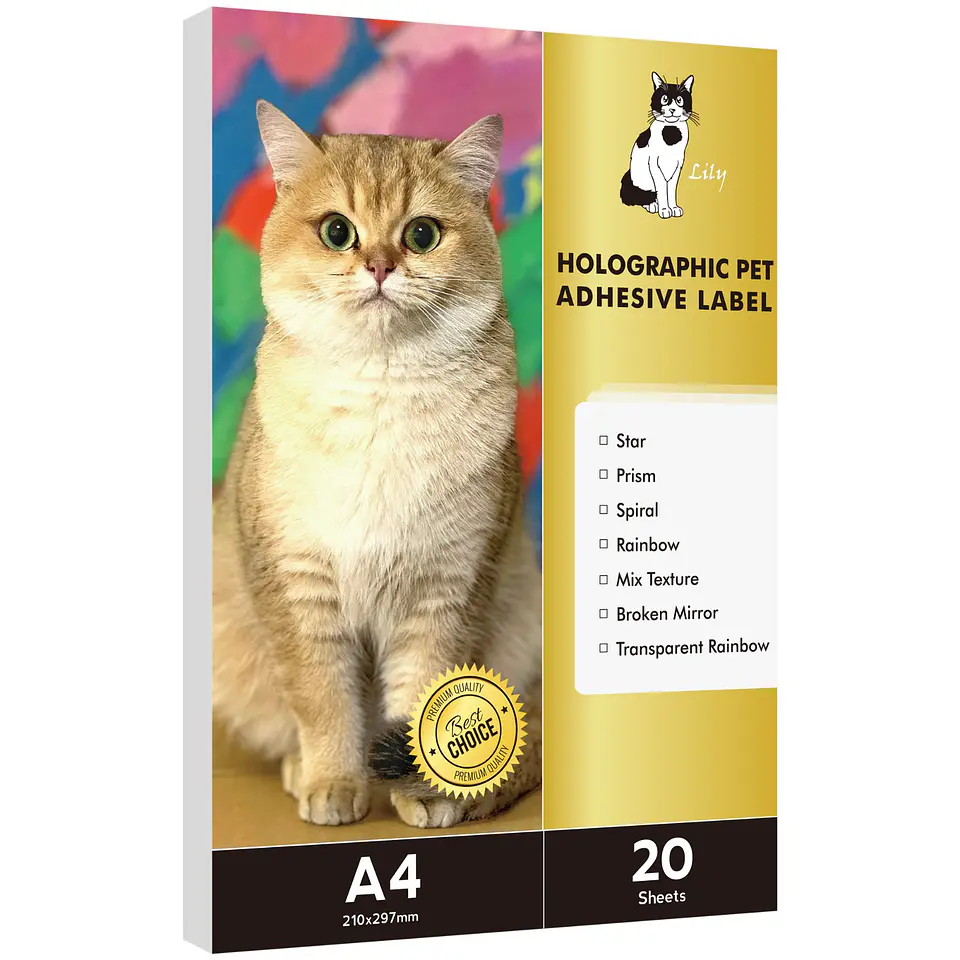 ADHESIVO HOLOGRAFICO  IMPRIMIBLE 20 HOJAS 1