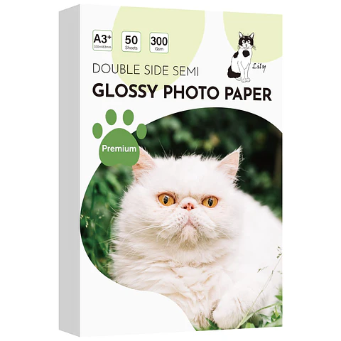 PAPEL SEMIBRILLO DOBLE CARA 300 GRAMOS A3+ 50 HOJAS