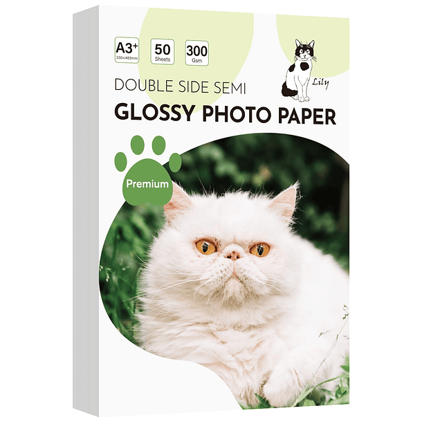 PAPEL SEMIBRILLO DOBLE CARA 300 GRAMOS A3+ 50 HOJAS