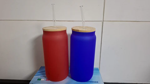 VASO MAGICO TIPO LATA TAPA DE BAMBU 16OZ DE 550ML SUBLIMABLE