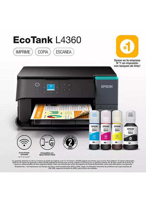 Multifuncional Epson EcoTank L4360 Wi-Fi Dúplex Epson 