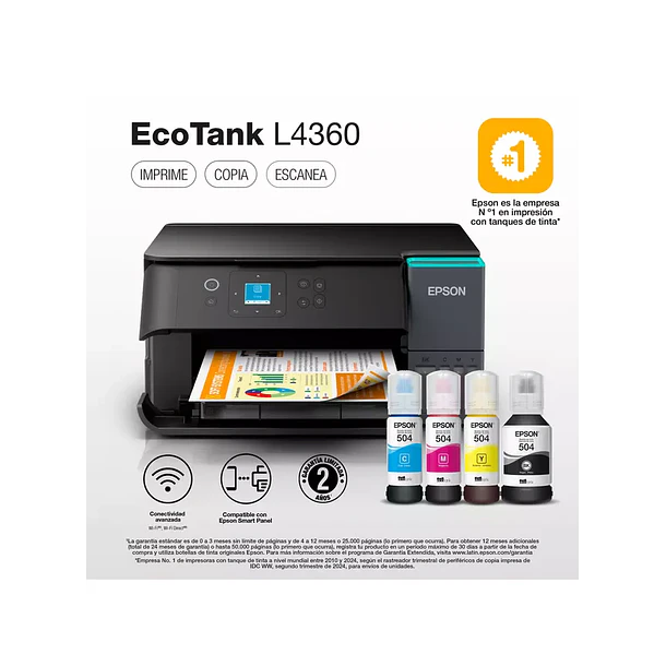 Multifuncional Epson EcoTank L4360 Wi-Fi Dúplex Epson 