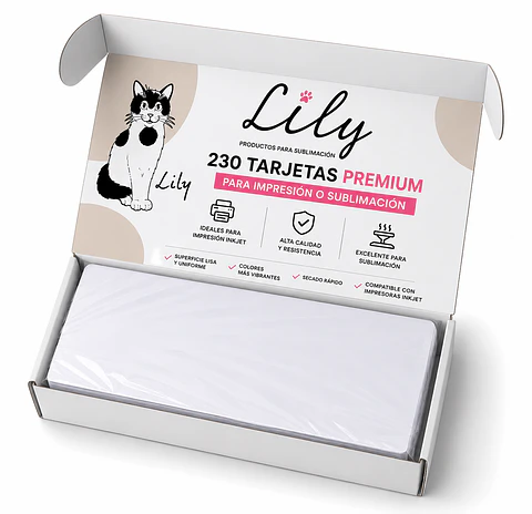 CAJA DE 230 TARJETAS PVC PREMIUM PARA IMPRESION O SUBLIMACION