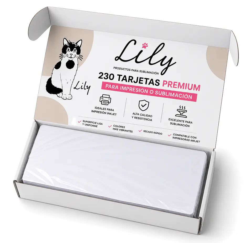CAJA DE 230 TARJETAS PVC PREMIUM PARA IMPRESION O SUBLIMACION 1