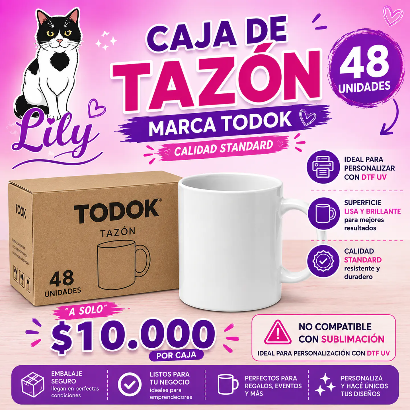 CAJA TAZON 48 UNIDADES PARA DTF UV 1