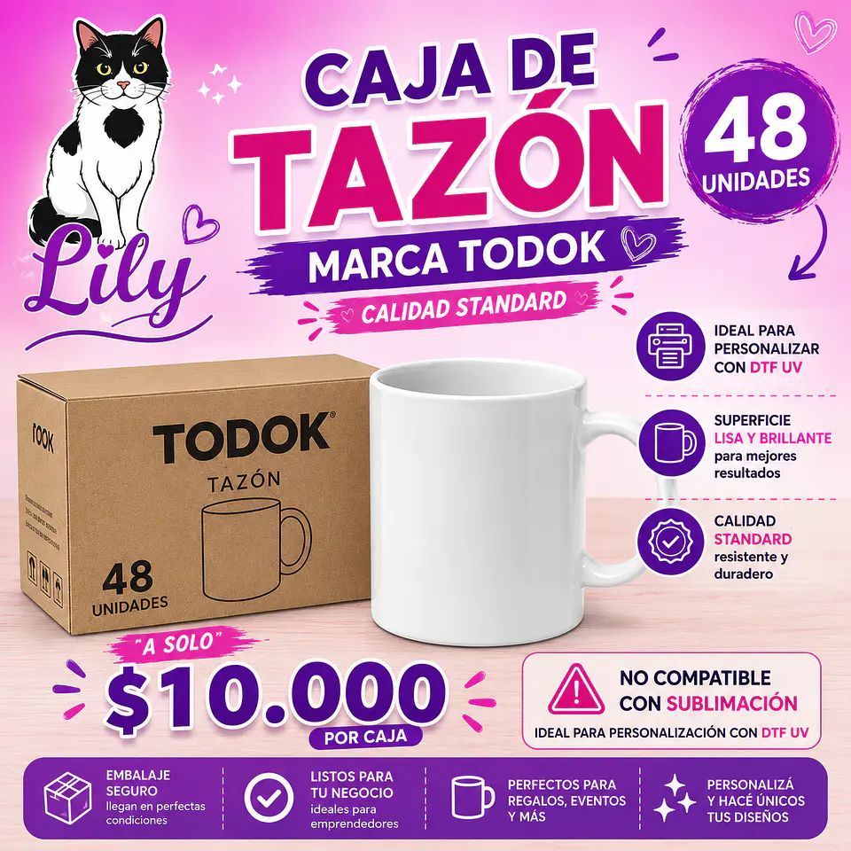 CAJA TAZON 48 UNIDADES PARA DTF UV 1